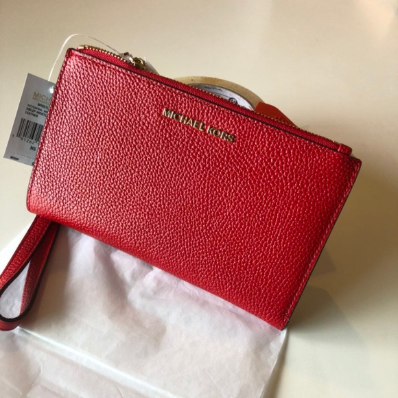 Michael Kors Handbags - MK Adele smartphone wristlet bright red